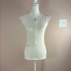 Athleta White Zip-Front Tank Top